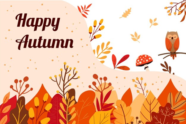 Hand drawn flat autumn background