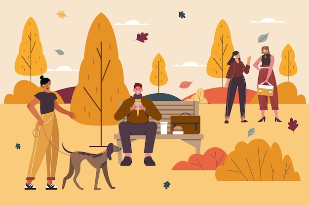 Free Vector hand drawn flat autumn illustration