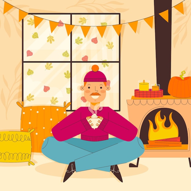 Free Vector hand drawn flat autumn illustration