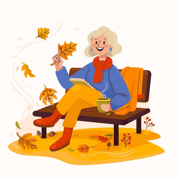 Free Vector hand drawn flat autumn illustration