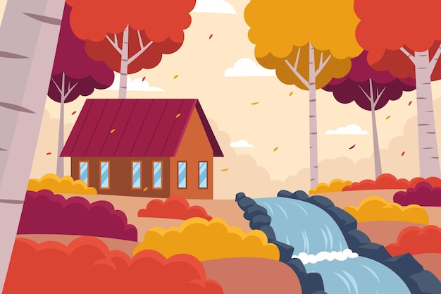 Free Vector hand drawn flat autumn illustration