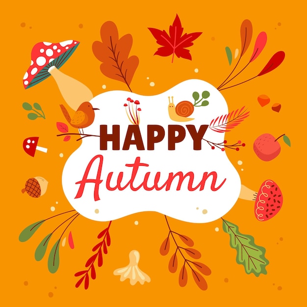 Free vector hand drawn flat autumn illustration