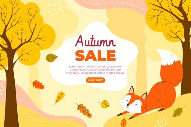 Hand drawn flat autumn sale background