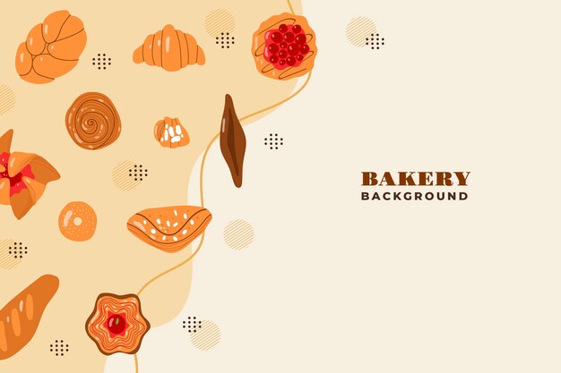 Hand drawn flat bakery template