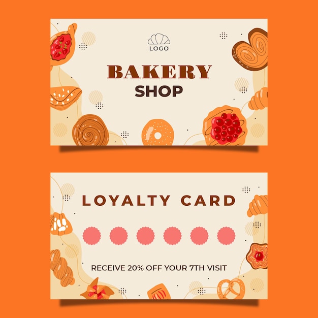 Hand drawn flat bakery template