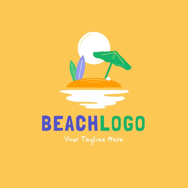 Free Vector hand drawn flat beach logo