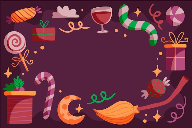 Free Vector hand drawn flat befana background