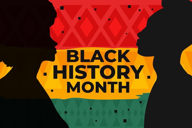 Free vector hand drawn flat black history month background