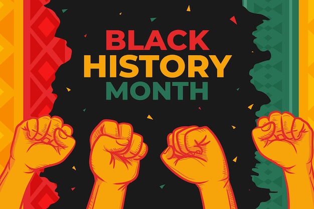 Free vector hand drawn flat black history month background