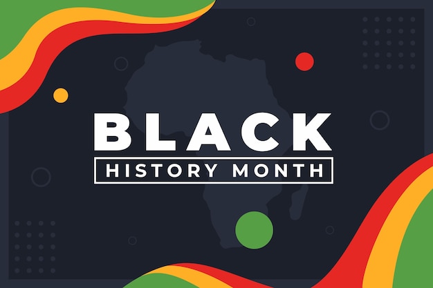 Hand drawn flat black history month background