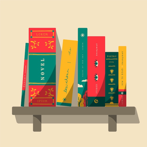 Free Vector hand drawn flat book spine