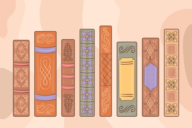 Free vector hand drawn flat book spine