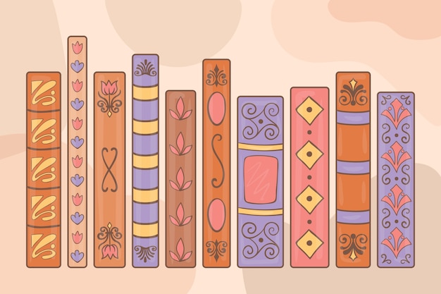 Free Vector hand drawn flat book spine