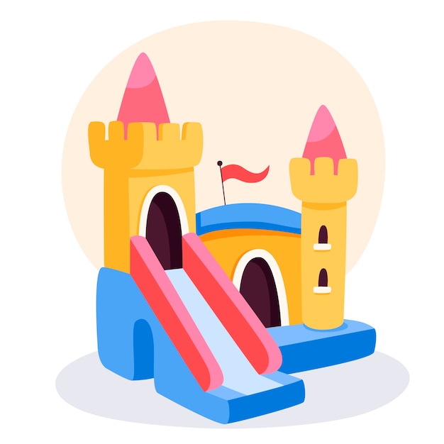 Free Vector hand drawn flat bounce house illustration