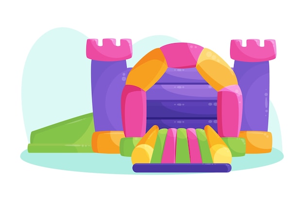 Free Vector hand drawn flat bounce house illustration