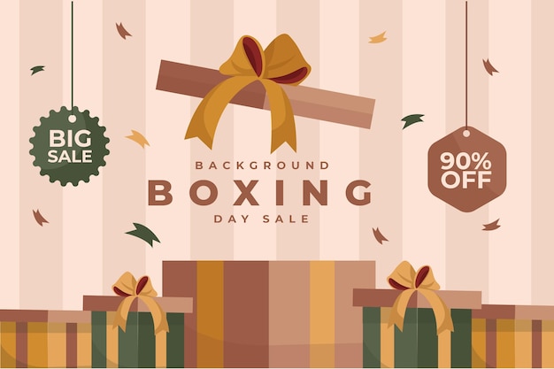 Hand drawn flat boxing day sale background