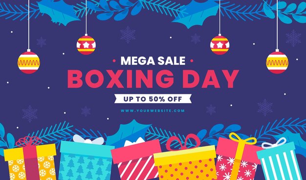 Hand drawn flat boxing day sale background