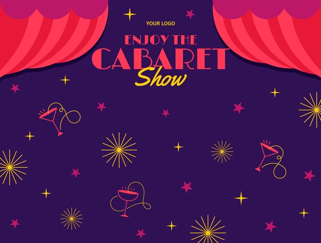 Hand drawn flat cabaret photocall template