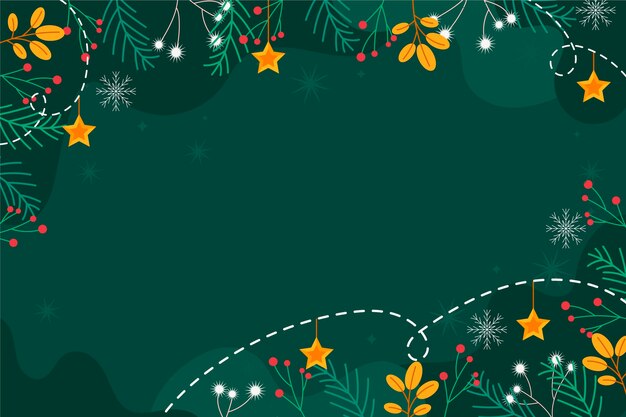 Hand drawn flat christmas background