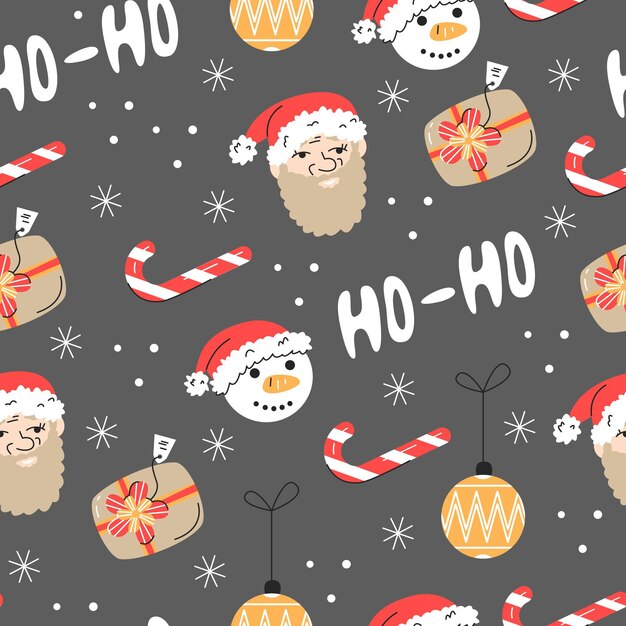 Hand drawn flat christmas pattern design