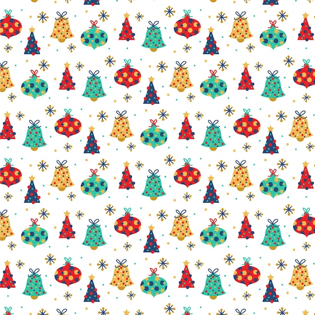 Hand drawn flat christmas pattern design