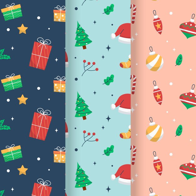 Hand drawn flat christmas pattern design