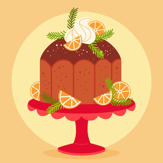 Free Vector hand drawn flat christmas pudding illustration