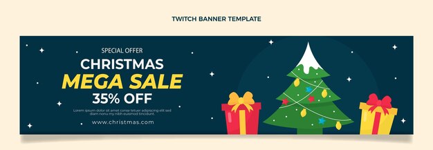 Hand drawn flat christmas twitch banner