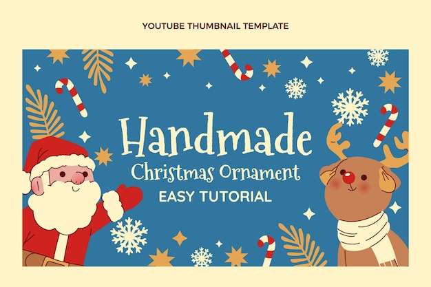 Hand drawn flat christmas youtube thumbnail