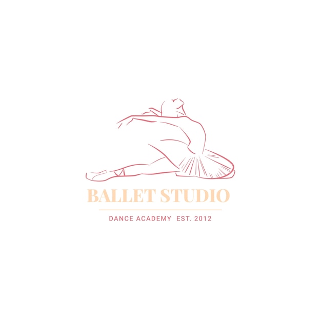 Free Vector hand drawn flat dance school logo