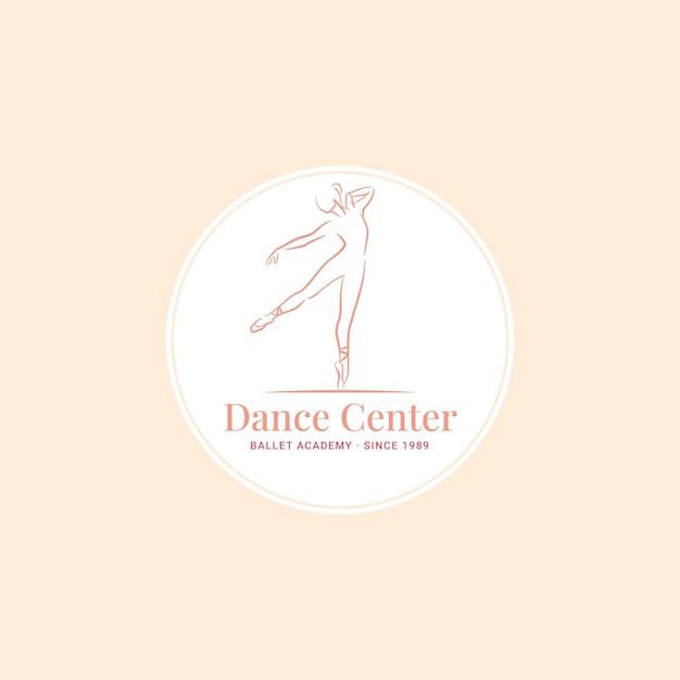 Hand drawn flat dance school logo