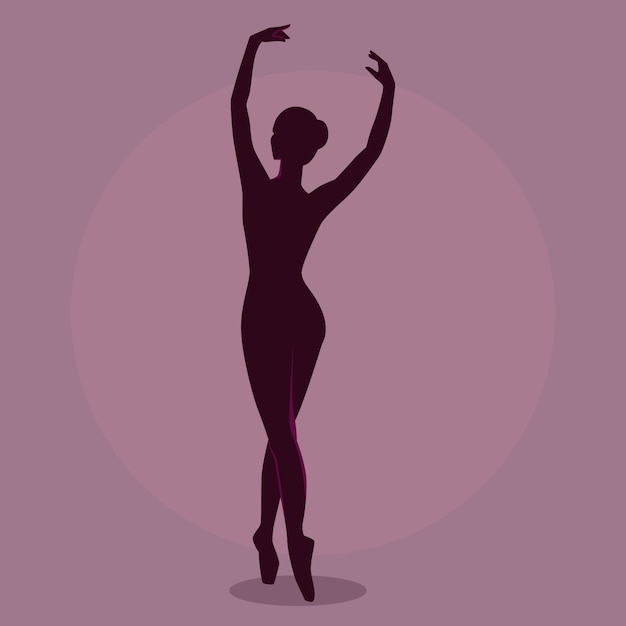 Hand drawn flat dancer silhouette