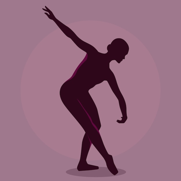 Free vector hand drawn flat dancer silhouette