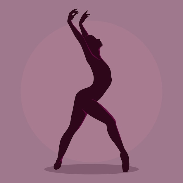 Free vector hand drawn flat dancer silhouette