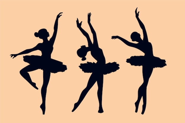 Hand drawn flat dancer silhouette