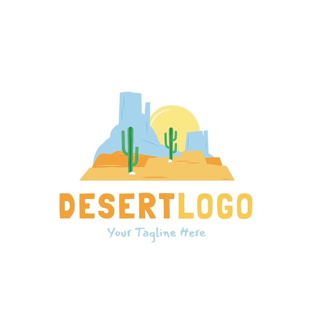 Free Vector hand drawn flat desert logo