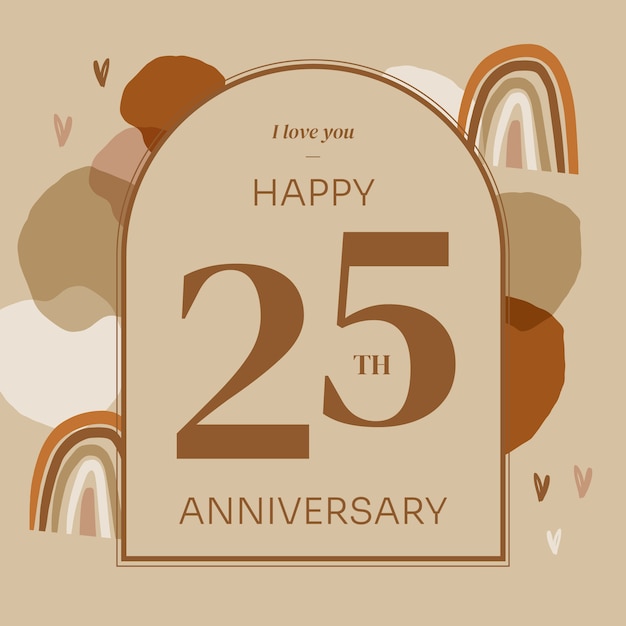 Free vector hand drawn flat design 25th anniversary and birthday