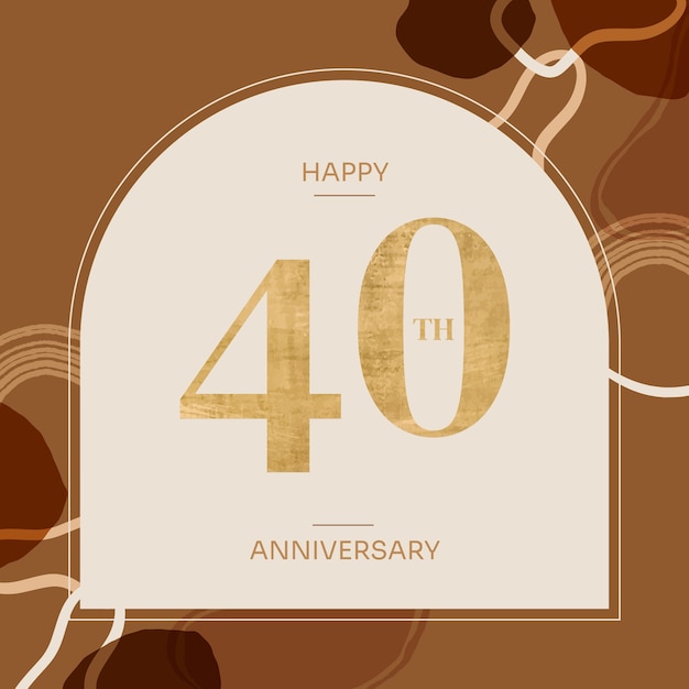 Hand drawn flat design 40th anniversary and birthday