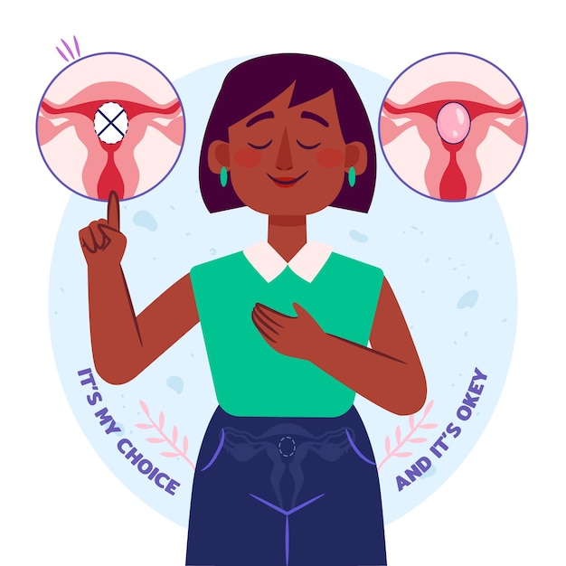 Hand drawn flat design abortion illustration