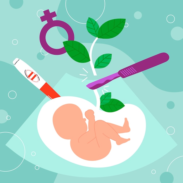 Free Vector hand drawn flat design abortion illustration