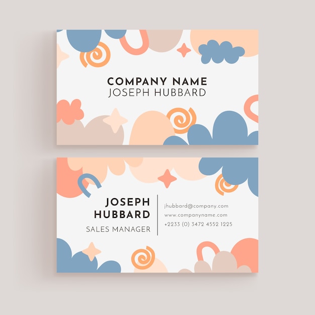 Hand drawn flat design abstract business card