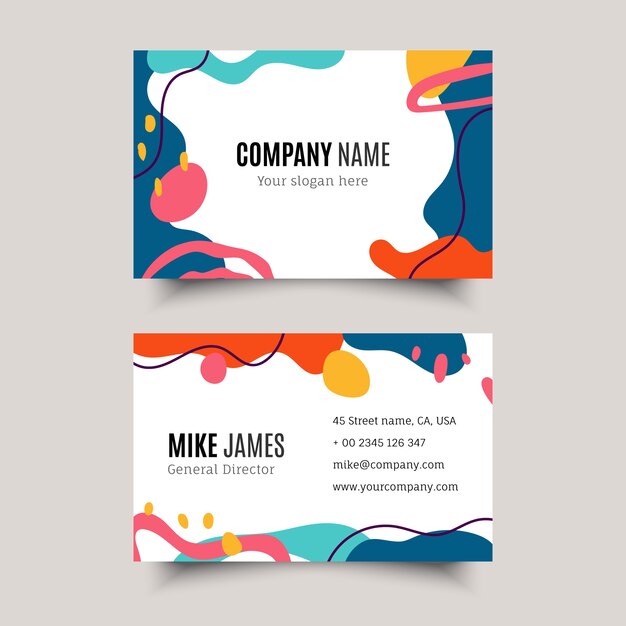 Hand drawn flat design abstract business card