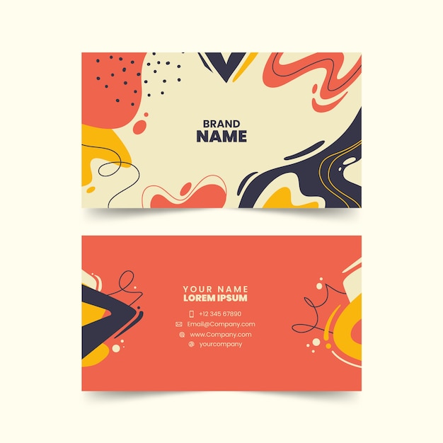 Hand drawn flat design abstract business card