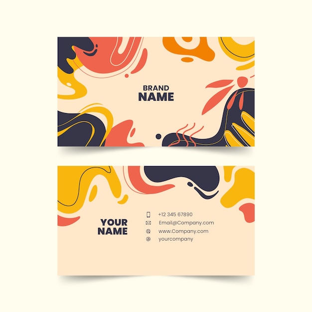 Hand drawn flat design abstract business card