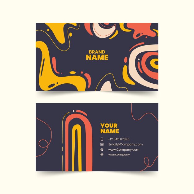 Hand drawn flat design abstract business card