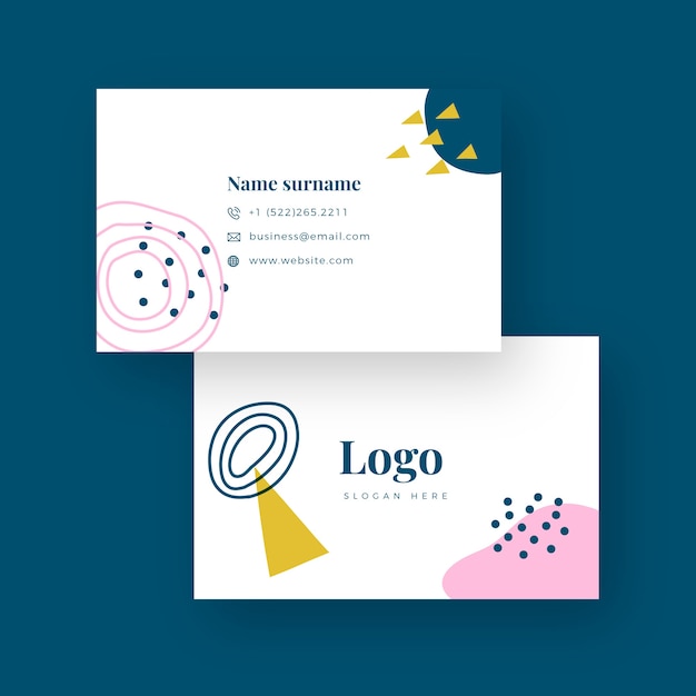 Hand drawn flat design abstract business card