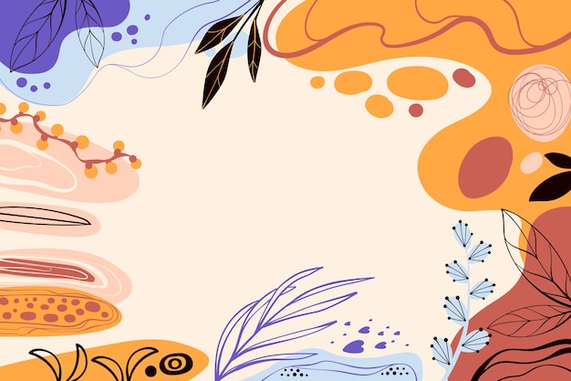 Hand drawn flat design abstract doodle background