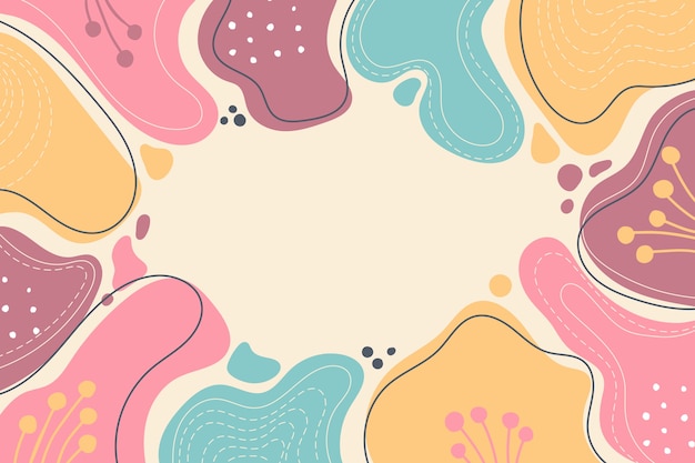 Hand drawn flat design abstract doodle background