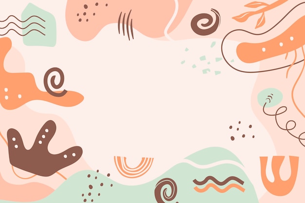 Hand drawn flat design abstract doodle background