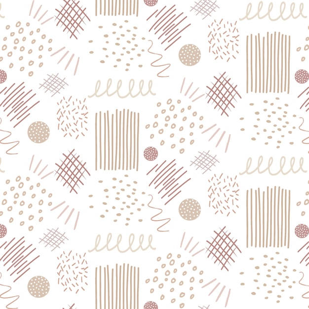 Hand drawn flat design abstract doodle pattern